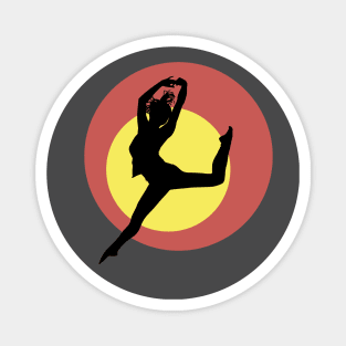 Dancing Silhouette with Coloured Circles Magnet